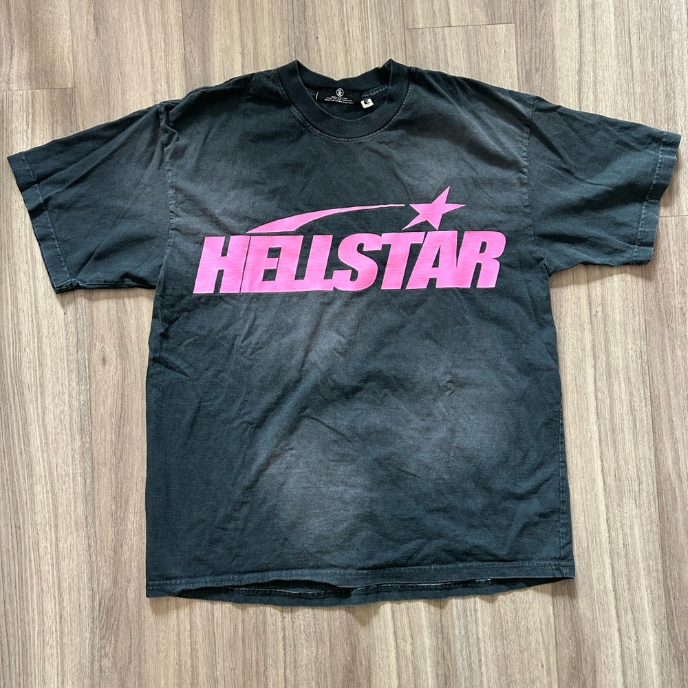 Black T-Shirt with Pink Hellstar Logo